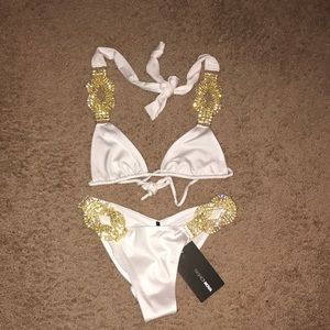 Fashion Nova rhinestone accent bikini